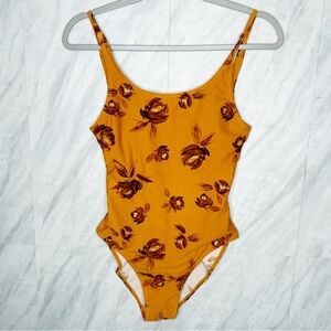 Floral Mustard One-Piece Swimsuit
